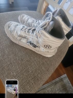 Kids White/Gray High-Top Athletic Sneakers - Brand Unspecified